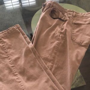 Soft brushed tan slacks 24 inches long!